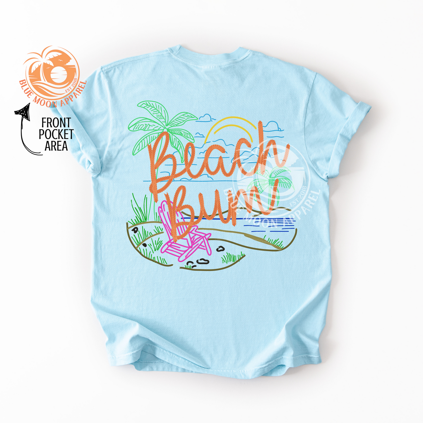Beach Bum- Faux Embroidery