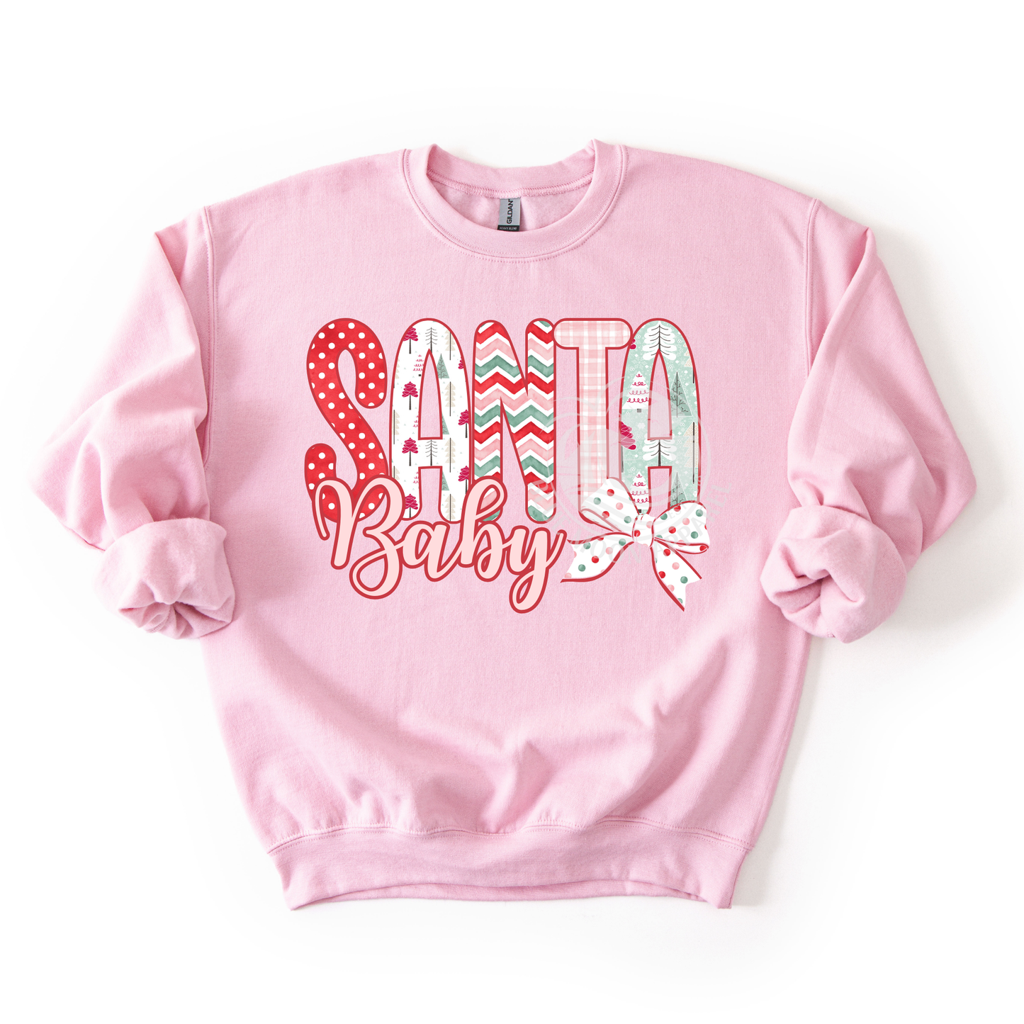Santa Baby- Pink Christmas Doodle- Sweatshirt