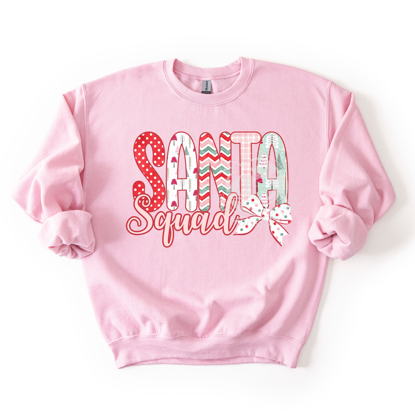 Santa Squad- Pink Christmas Doodle- Sweatshirt