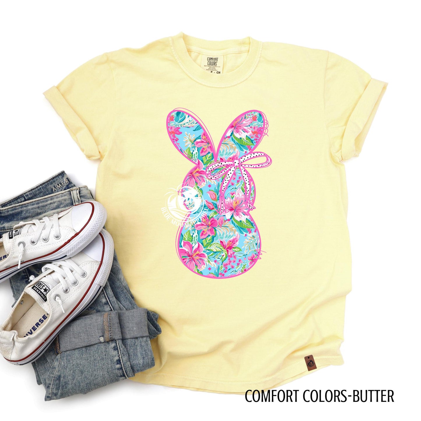 Preppy Floral Easter Bunny With Bow