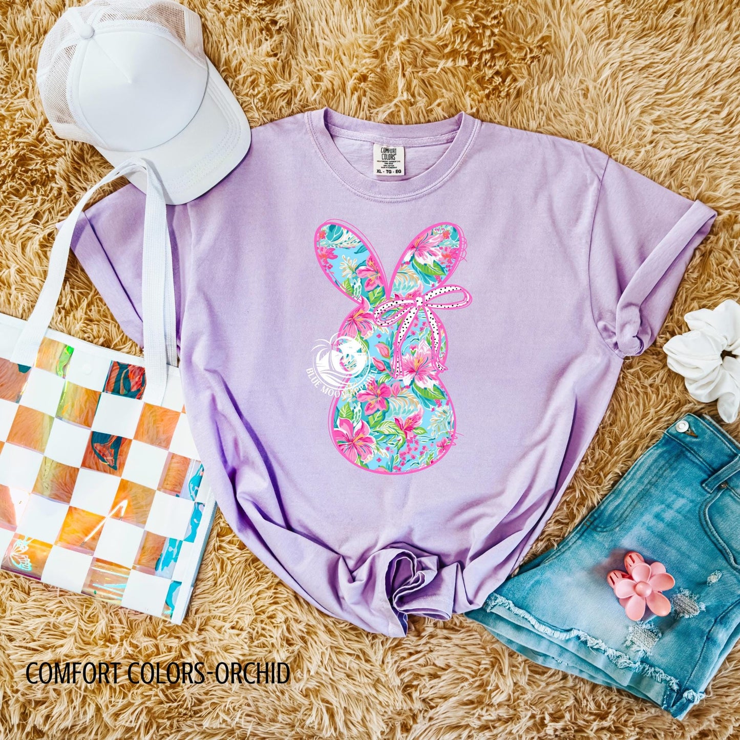 Preppy Floral Easter Bunny With Bow