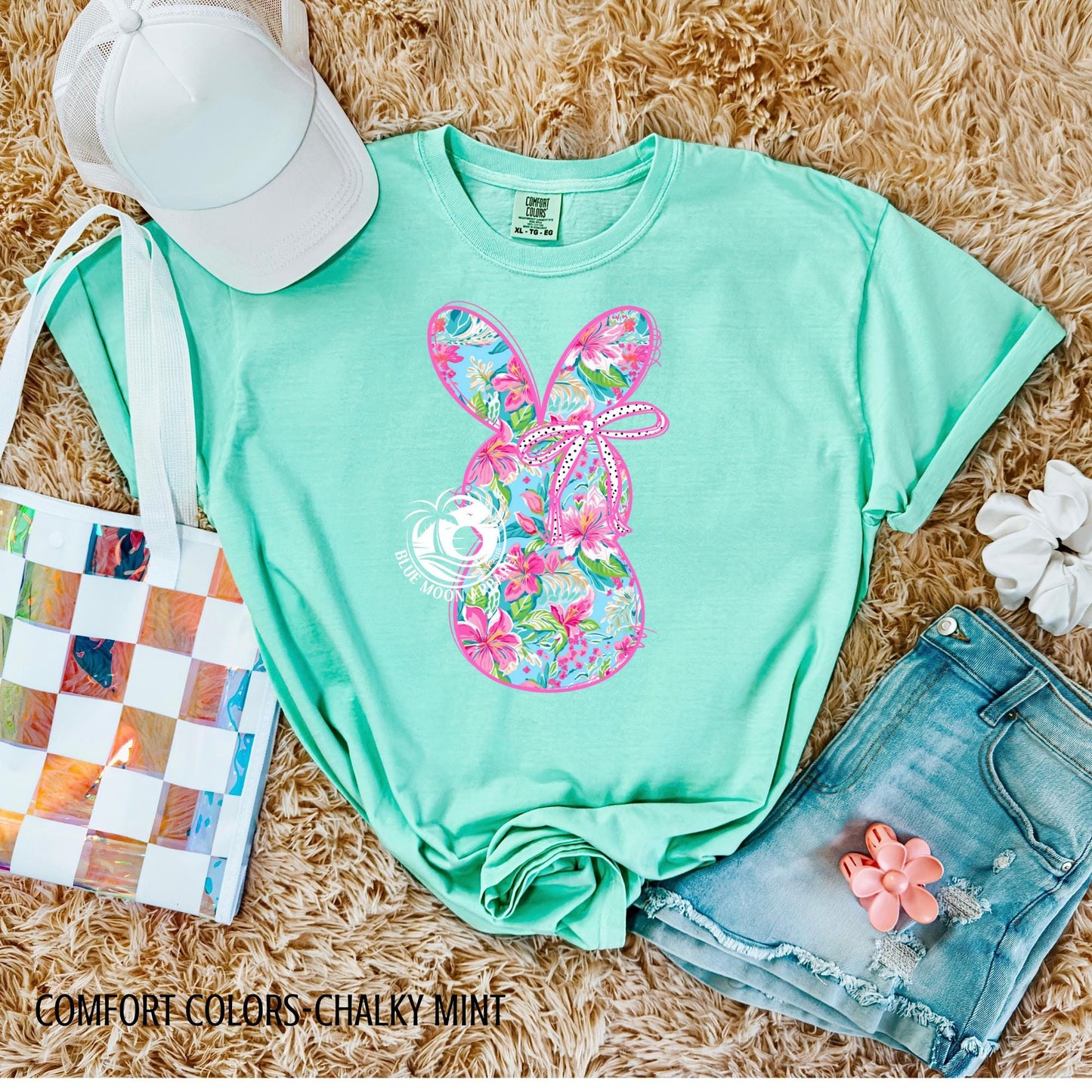 Preppy Floral Easter Bunny With Bow