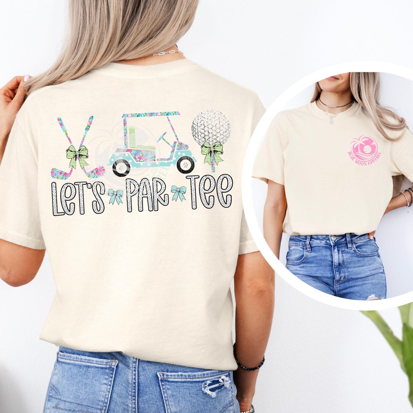 Let's Par Tee- Preppy Floral Golf Shirt