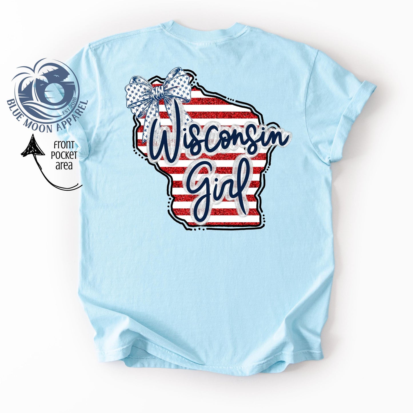 Wisconsin Girl Patriotic Women's Tee