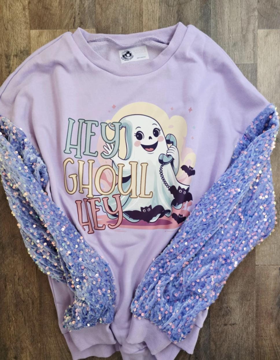 Hey Ghoul Hey- Sequin Sleeve Pullover