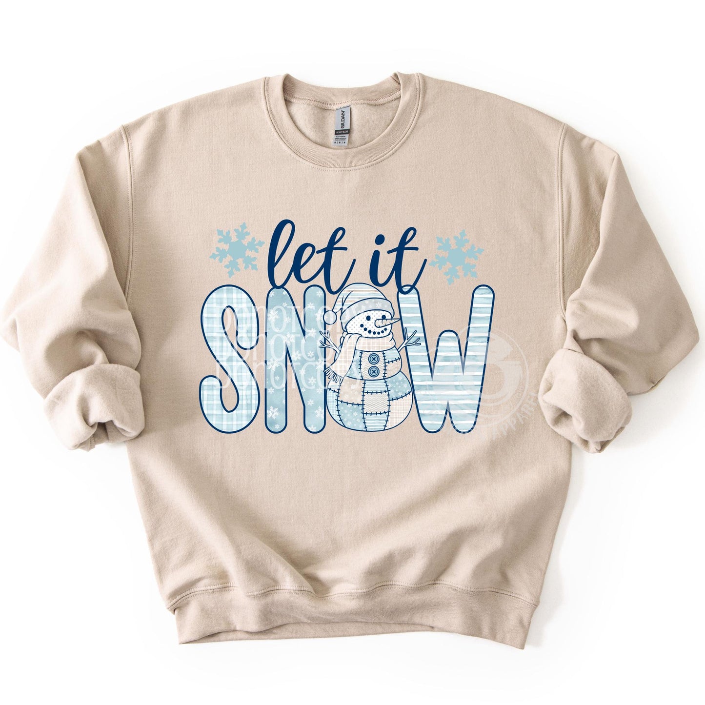 Let It Snow- Patchwork Snowman-Sweatshirt