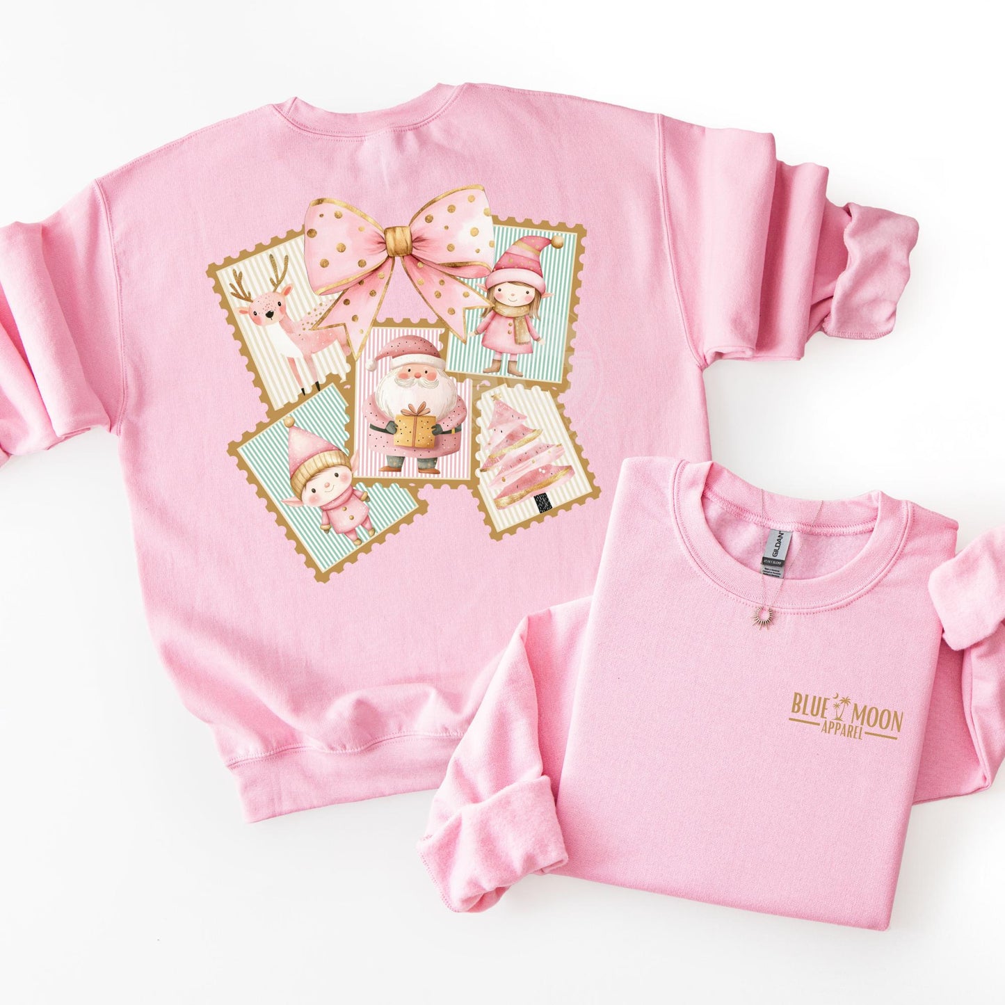 Pink Christmas Coquette Stamps Top