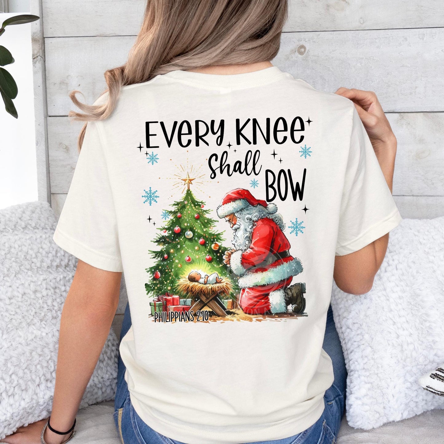 Every Knee Shall Bow- Jesus Santa Top