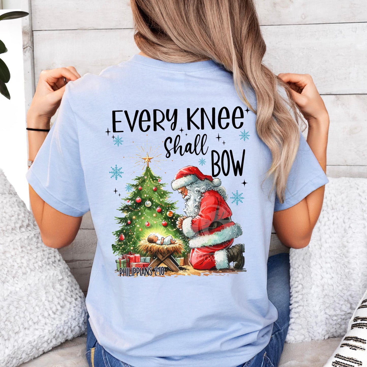 Every Knee Shall Bow- Jesus Santa Top
