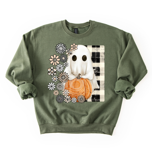 Boho Plaid Ghost Sweatshirt