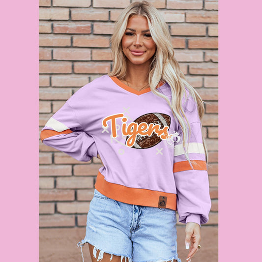 Tigers Color block Mascot Sweatshirt