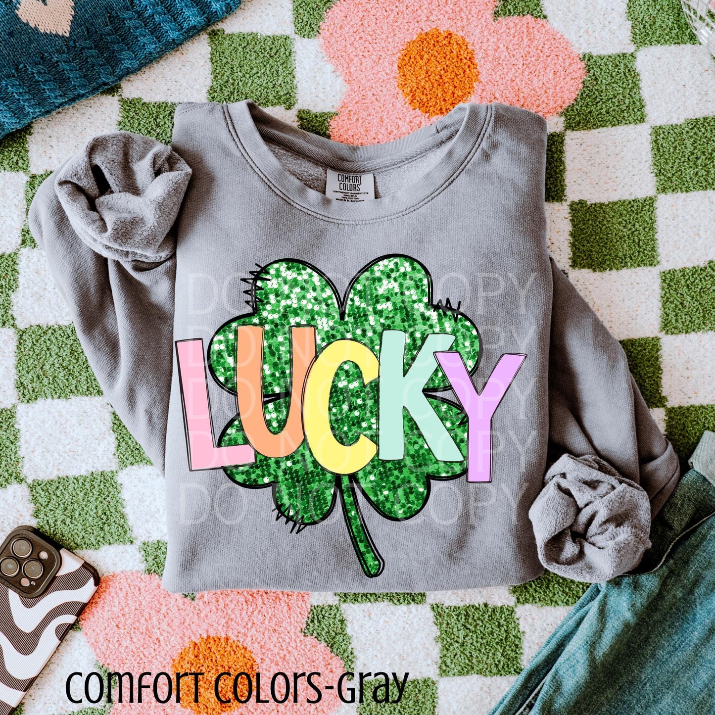 Pastel Lucky-Glitter Sequin Shamrock
