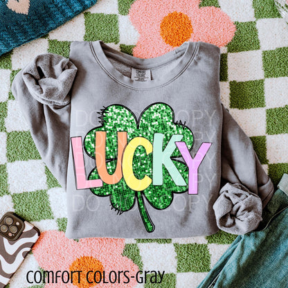 Pastel Lucky-Glitter Sequin Shamrock