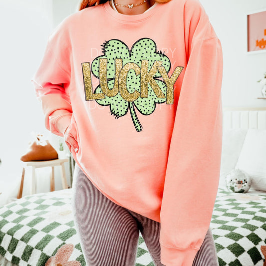 Sequin Lucky- Polka Dot Shamrock