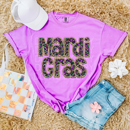 Sequin Mardi Gras- Neon Purple