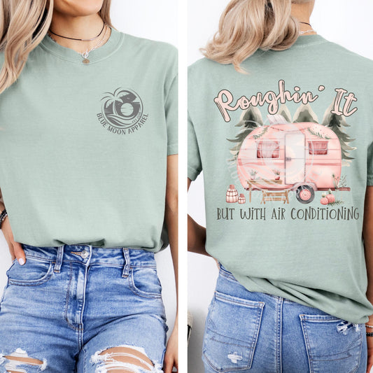 Roughin It - Pink Glamper Tee