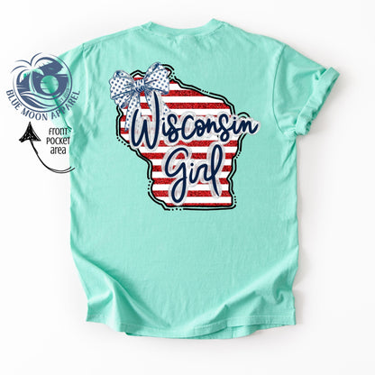 Wisconsin Girl Patriotic Women's Tee