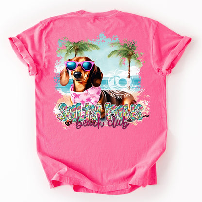 Brown Dachshund Lover- Salty Paws Social Club- Women's Tee