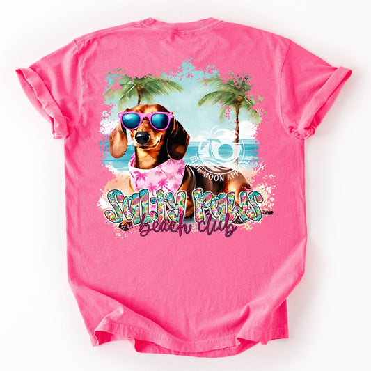 Brown Dachshund Lover- Salty Paws Social Club- Women's Tee
