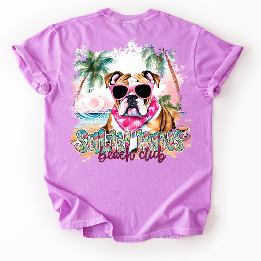English Bulldog Salty Paws Social Club- Women's Tee