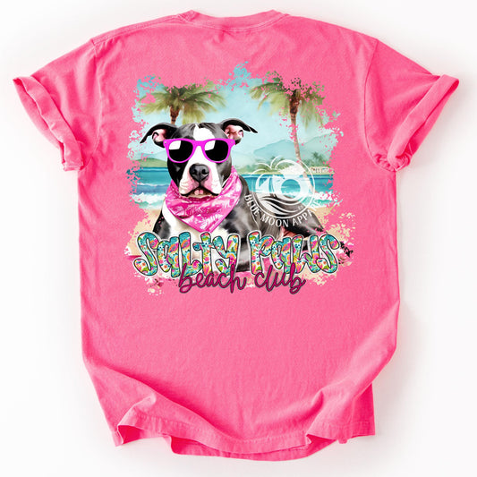 Pit Bull Pittie Lover Salty Paws Social Club- Women's Tee