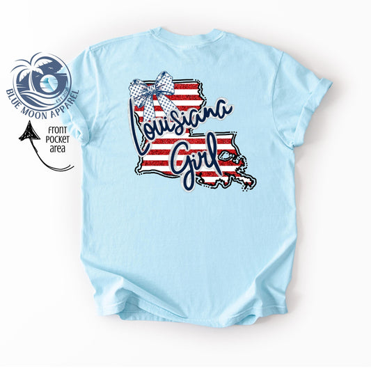 Louisiana Girl-Patriotic Women's Tee