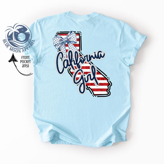 California Girl- Patriotic Women's Tee