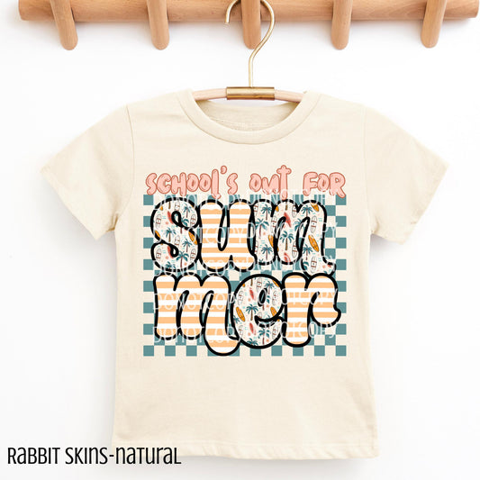Boy School's Out For Summer- Retro Peace Out School-Kid's Tee