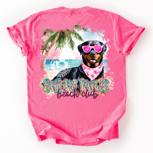 Rottweiler Rottie Lover Salty Paws Social Club Women's Tee