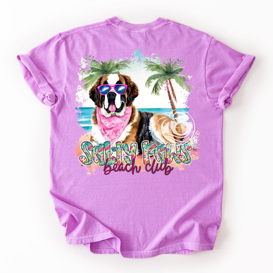 Saint Bernard Lover Salty Paws Social Club Women's Tee