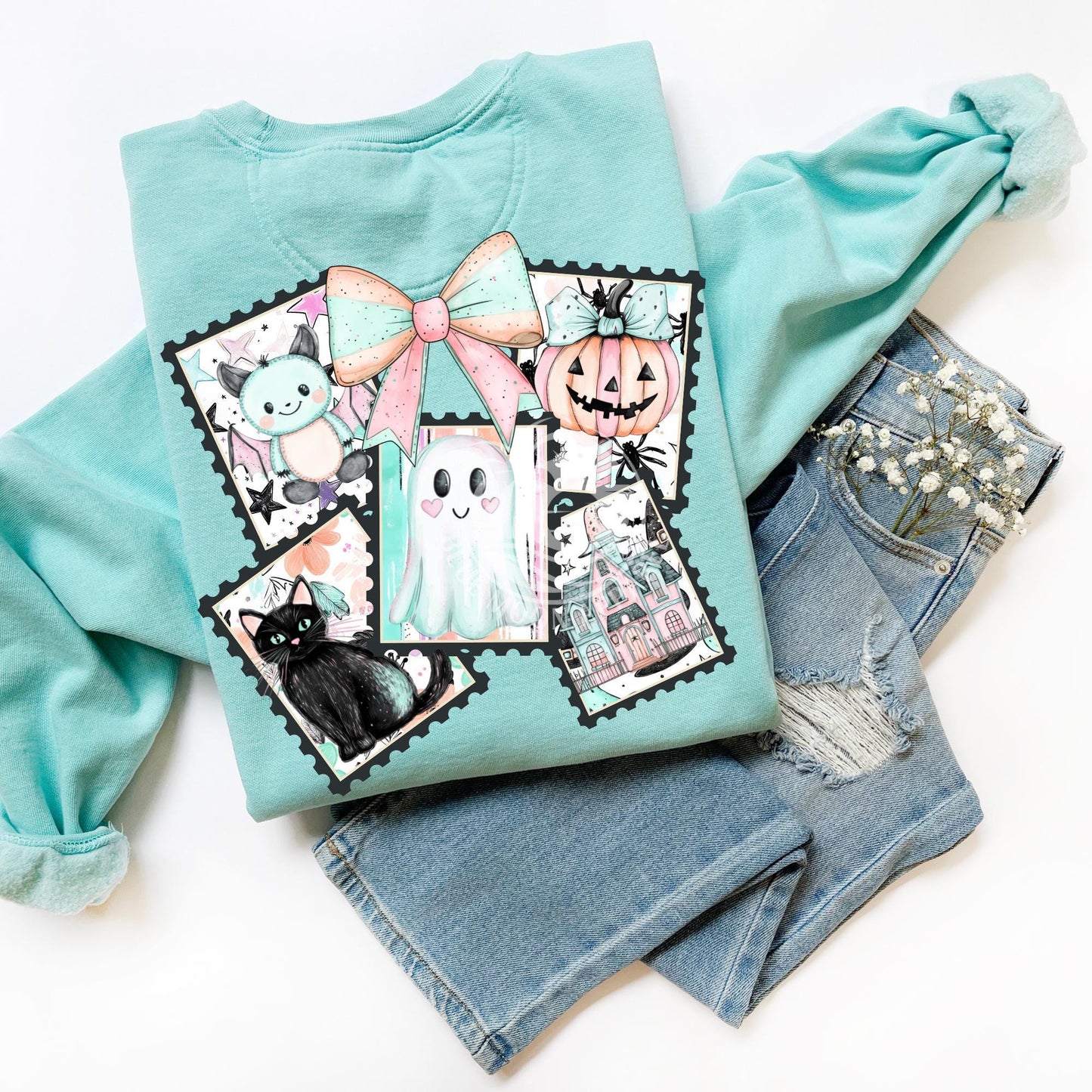 Pastel Halloween Preppy Stamp Tee