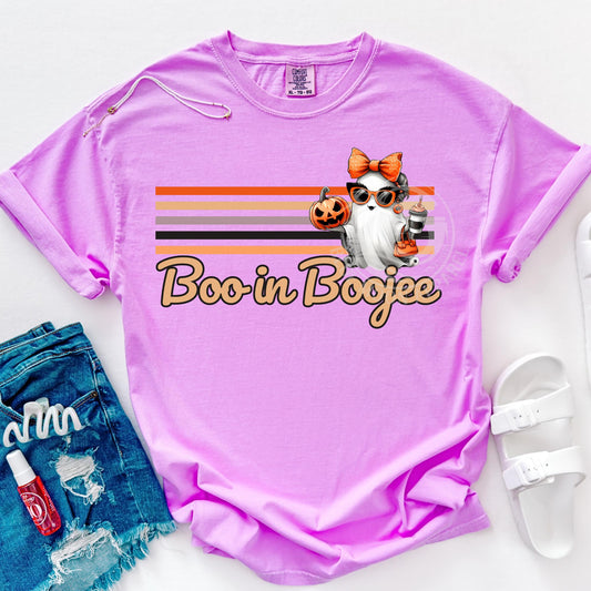 Boo In Boujee- Preppy Ghost Printed Tee