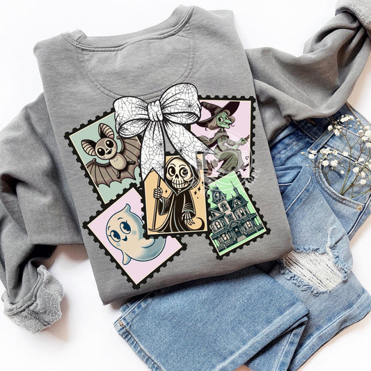 Cartoon Halloween Stamp Printed Tee