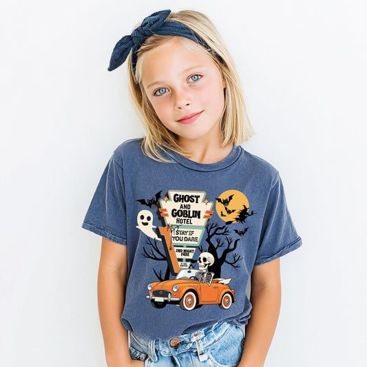Skeleton Hotel Ghost and Goblins Youth Tee