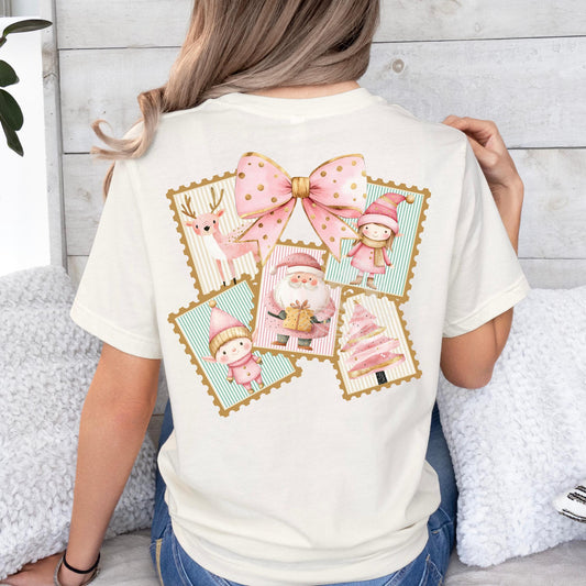 Pink Christmas Coquette Stamps Top