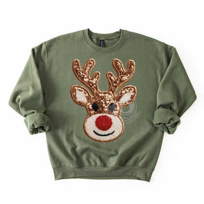 Red Nose Reindeer-Faux Sequin