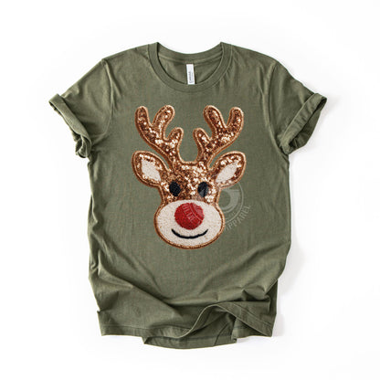Red Nose Reindeer-Faux Sequin