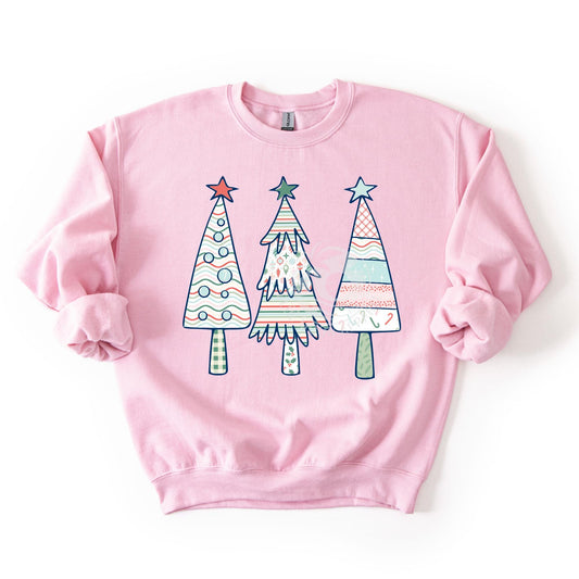 Doodle Christmas Trees- Sweatshirt