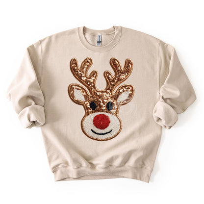 Red Nose Reindeer-Faux Sequin
