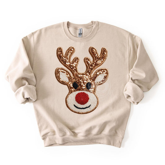 Red Nose Reindeer-Faux Sequin